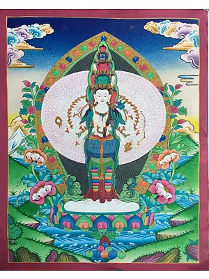 Lokeshvara Thangka (Brocadeless Thangka)