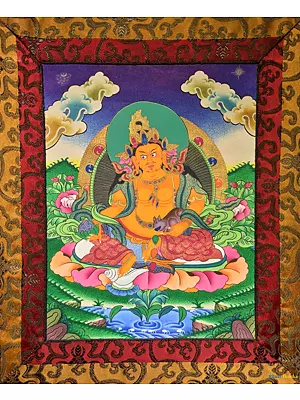 Small Sized Dzambala Mounted on a Brocade
