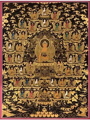 Sunaulo Big 35 Buddhas (Brocadeless Thangka)