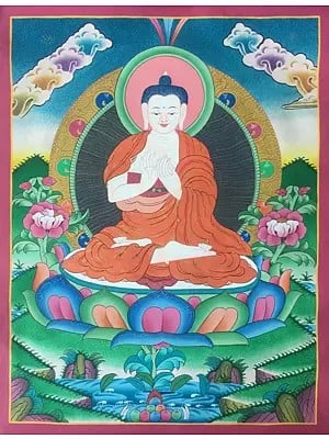 Vairocana Buddha  Thangka (Brocadeless Thangka)