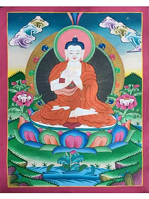 Vairocana Buddha Thangka (Brocadeless Thangka)
