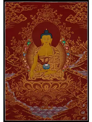 Shakyamuni Buddha Thangka (Brocadeless Thangka)