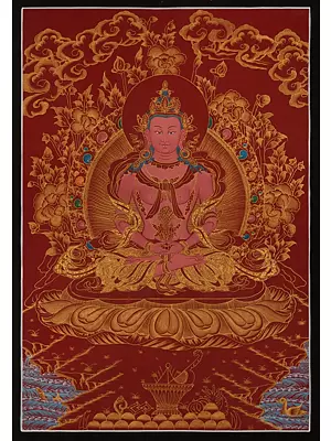 Aprarmita/Amitayus Thangka (Brocadeless Thangka)