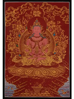 Aprarmita/Amitayus Thangka (Brocadeless Thangka)