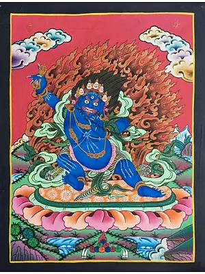 Vajrapani Thangka (Brocadeless Thangka)