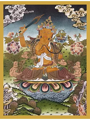 Manjushree Thangka (Brocadeless Thangka)