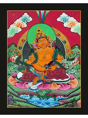 Dzambala or Jambala Thangka (Brocadeless Thangka)