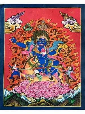 Palden Lhamo Thangka (Brocadeless Thangka)