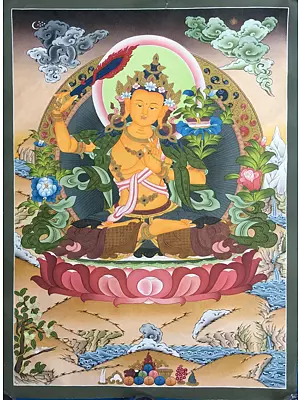 Manjushree Thangka (Brocadeless Thangka)