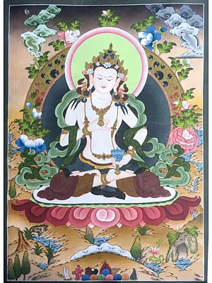 Vajrasattva Thangka (Brocadeless Thangka)