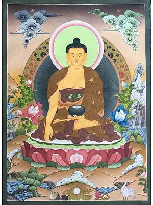 Shakyamuni Buddha Thangka (Brocadeless Thangka)