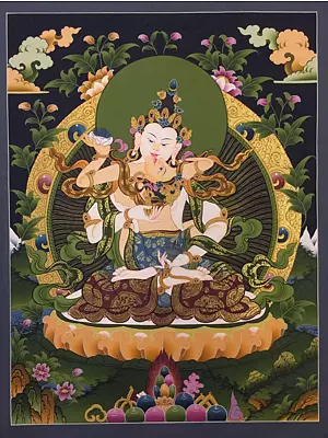 Vajrasattva Shakti (Brocadeless Thangka)