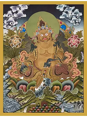 Dzambala or jambala Thangka (Brocadeless Thangka)