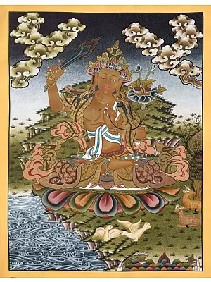 Manjushree Thangka (Brocadeless Thangka)