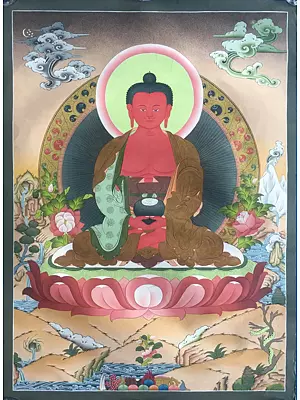 Amitabha Buddha Thangka (Brocadeless Thangka)