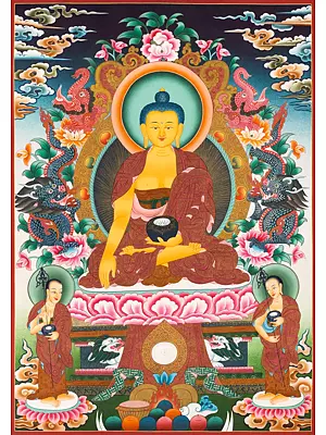 Shakyamuni Buddha Thangka (Brocadeless Thangka)