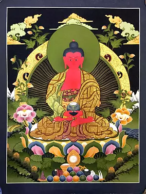 Amitabha Thangka (Brocadeless Thangka)
