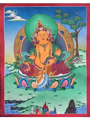 Dzambala or jambala Thangka (Brocadeless Thangka)