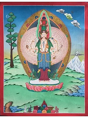 Lokeshvara Thangka (Brocadeless Thangka)