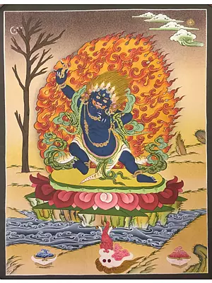 Vajrapani (Brocadeless Thangka)