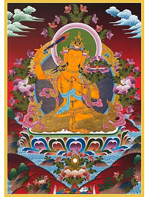 Manjushree Thangka (Brocadeless Thangka)