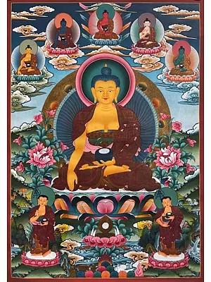 Shakyamuni Buddha Thangka (Brocadeless Thangka)