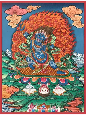 Vajrapani Thangka (Brocadeless Thangka)