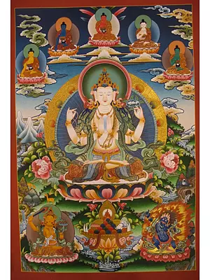 Chengrezig (Brocadeless Thangka)