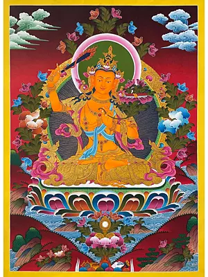 Manjushree Thangka (Brocadeless Thangka)