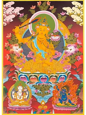 Manjushree Thangka (Brocadeless Thangka)