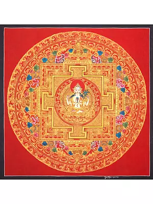 Chengrezig mandala (Brocadeless Thangka)