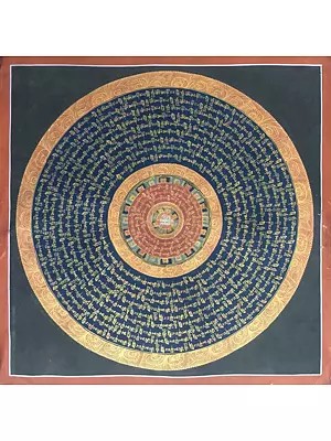 Mantra mandala Thangka (Brocadeless Thangka)