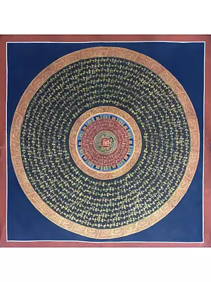 Mantra Mandala Thangka (Brocadeless Thangka)