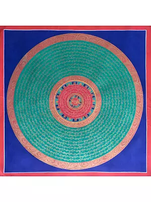 Mantra Mandala Thangka (Brocadeless Thangka)