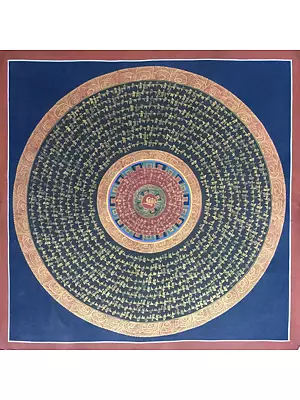 Mantra Mandala Thangka (Brocadeless Thangka)