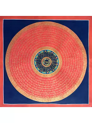 Mantra Mandala Thangka (Brocadeless Thangka)