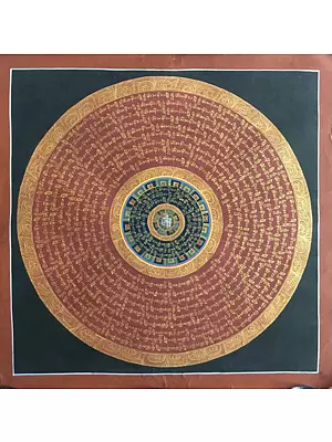 Mantra Mandala Thangka (Brocadeless Thangka)