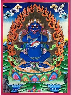 Sakya Mahakala Thangka (Brocadeless Thangka)