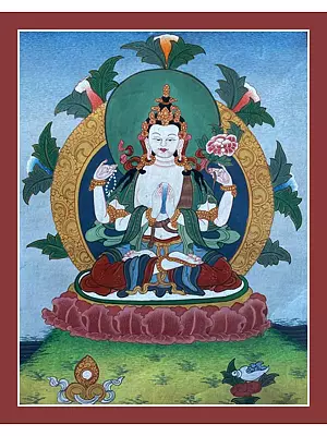 Chengrezig Thanka (Brocadeless Thangka)