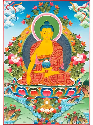 Shakyamuni Buddha Thangka (Brocadeless Thangka)