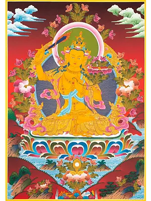 Manjushree Thangka (Brocadeless Thangka)