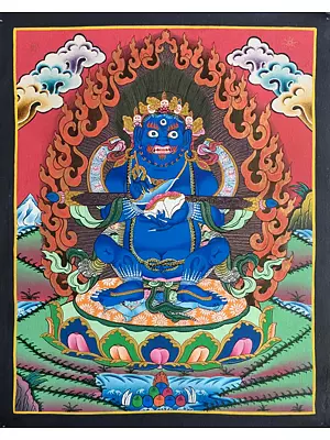 Small Mahakala Thangka (Brocadeless Thangka)