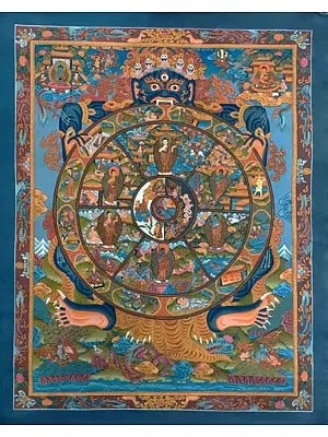 Wheel of Life Thangka (Brocadeless Thangka)