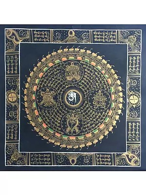 Mantra Mandala Thangka (Brocadeless Thangka)