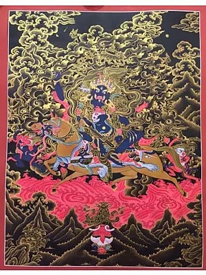 Dharmapala Palden Lhamo Thangka (Brocadeless Thangka)