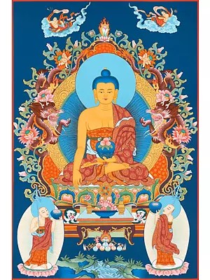 Shakyamuni Buddha Thangka (Brocadeless Thangka)