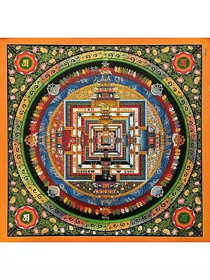 Masterpiece Kalachakra Mandala in Pure 24 carat gold (Brocadeless Thangka)