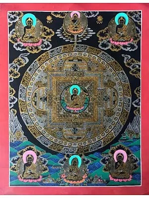 Black Buddha Mandala (Brocadeless Thangka)