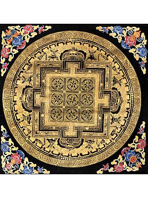 Tibetan Buddhist Auspicious Mandala of Om Mani Padme Hum