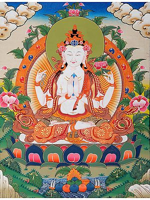 Tibetan Buddhist Deity- Chenrezig (Shadakshari Lokeshvara)